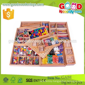 new product wholesale wooden toys OEM gabe big sets 15 pcs kids educational colorful funny toy sets